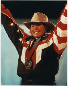 Picabo and her silver medal from the 1994 Lillehammer Games.